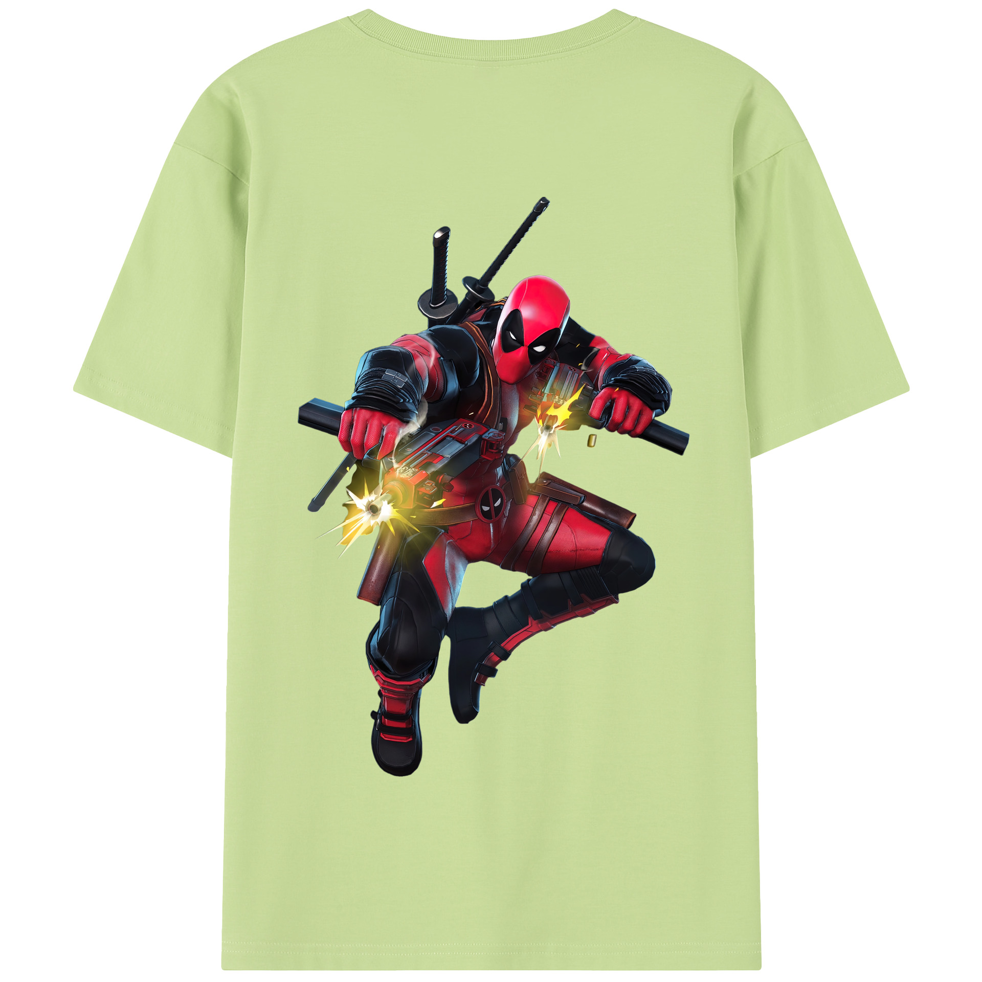 （画像用） Deadpool デッドプール 綿100％半袖Tシャツ（背面プリント）